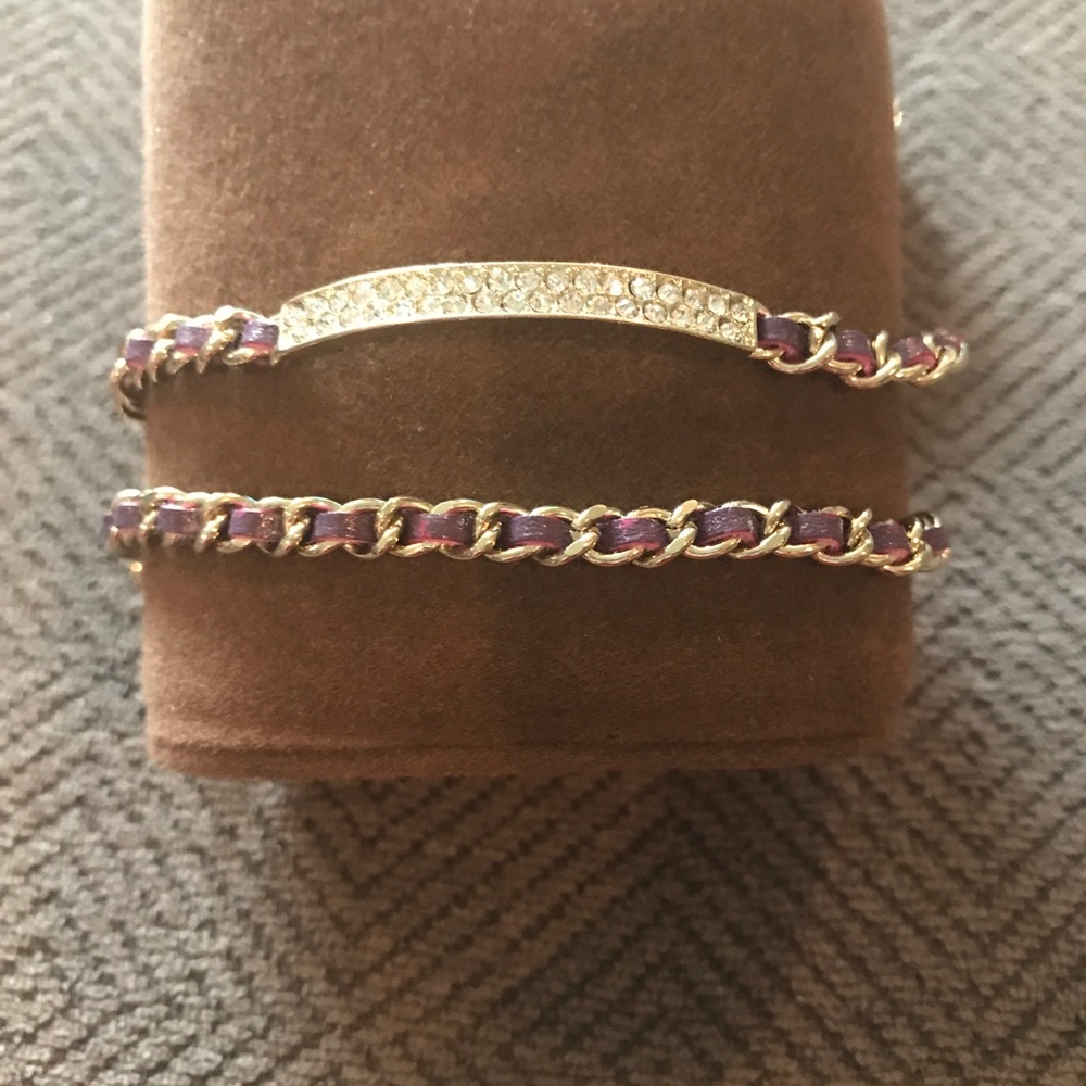 Rhinestones/pink and purple bracelet